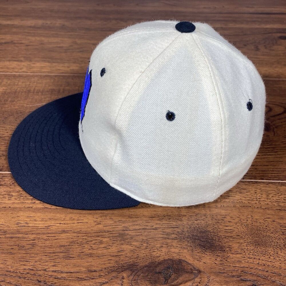 Vintage Orlando Magic New Era 5950 Fitted Hat 6 7/8 NBA Wool Cream Navy USA - Picture 2 of 8